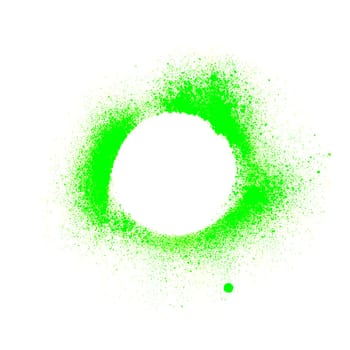 Sketch of dirty green graffiti circle