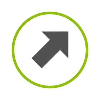 Arrow Symbol showing up - Flat Icon in green circle