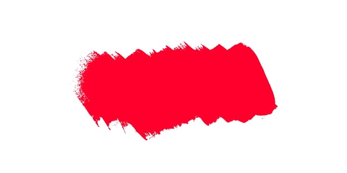 Red banner made with paintbrush or pencil