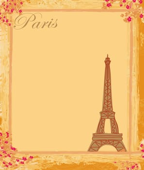 Eiffel tower artistic grunge frame