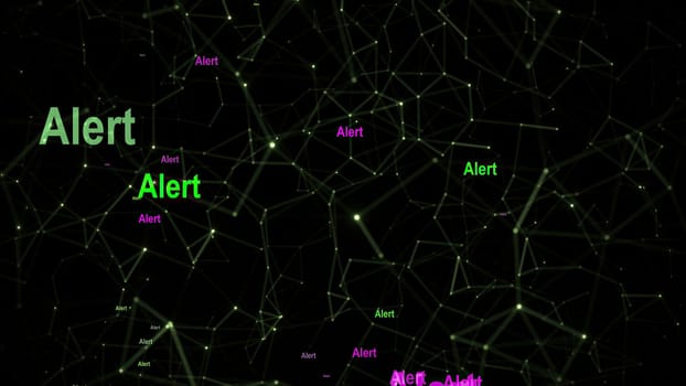 Alert text against abstract motion background