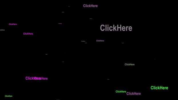 Click here text against black  background