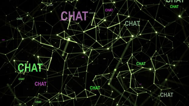 Chat text against network concept
