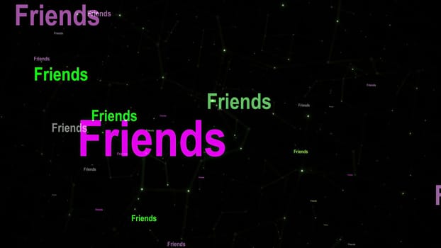 Friends text against  black background