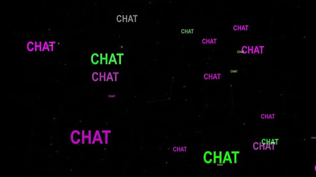 Chat text against network background