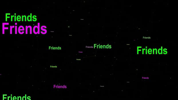 Friends text against  black background