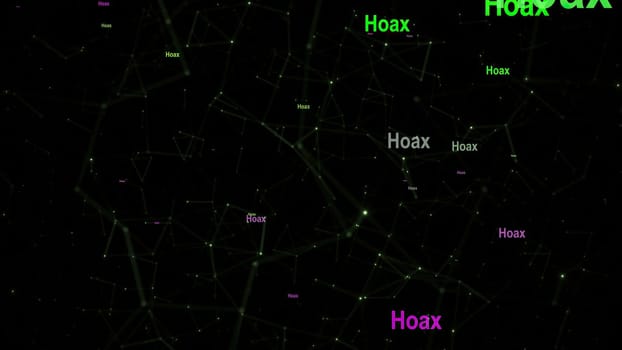 Hoax text against network  background