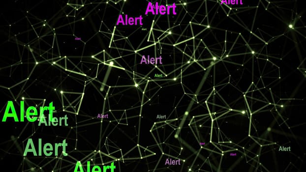 Alert text against abstract  background