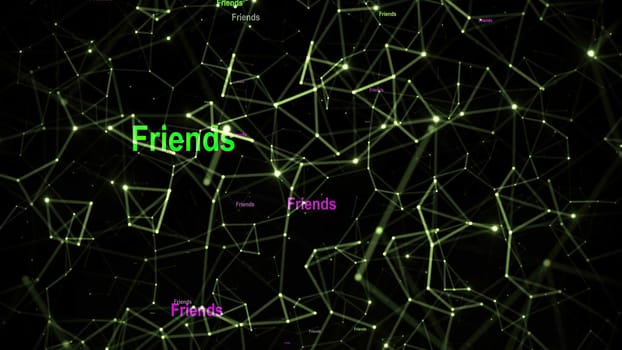 Friends text against  black background
