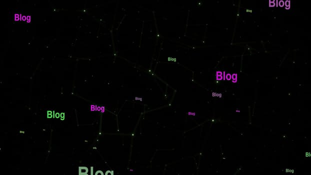 Blog text against network concept