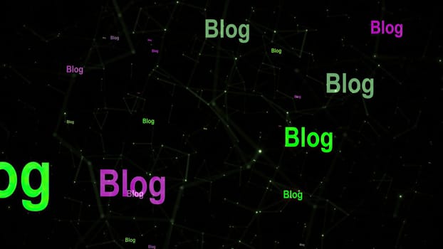 Blog text against network concept
