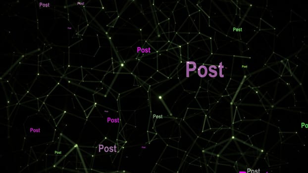 Post text against network background