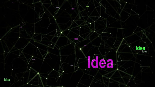 Idea text against network  background