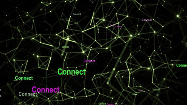 Connect text against technology  background