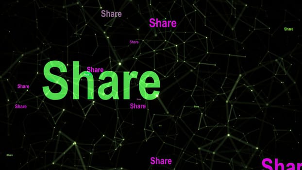 Share text against abstract background