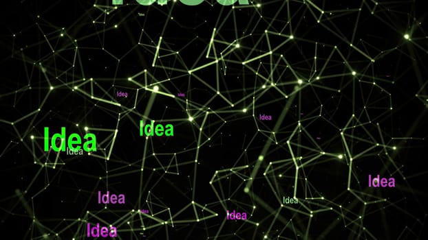 Idea text against network  background