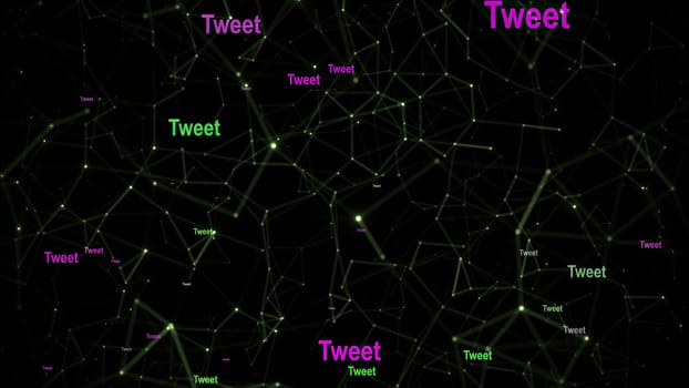 Tweet text against network  background