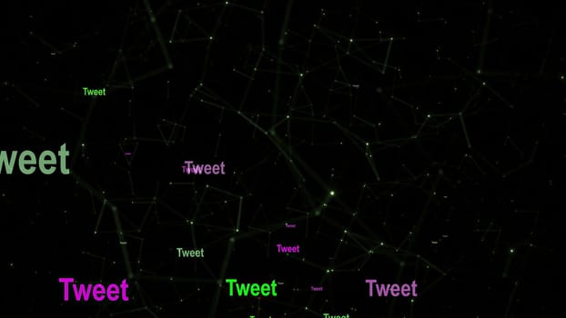 Tweet text against network  background
