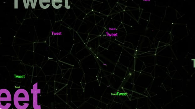 Tweet text against network  background