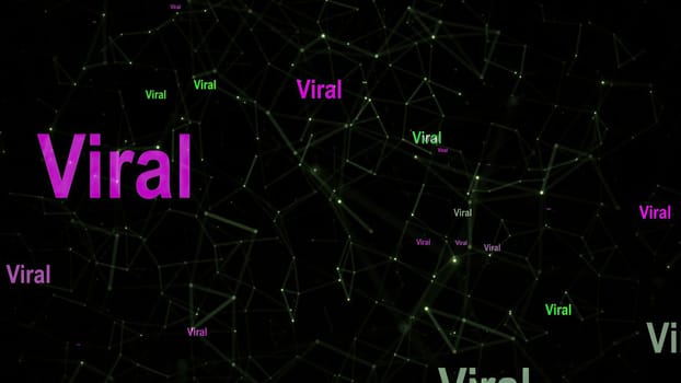 Viral text against network background