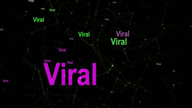 Viral text against network background