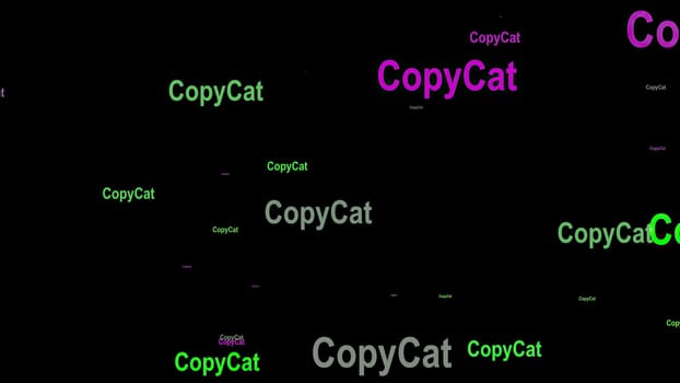 Copy Cat Text Against Black Background