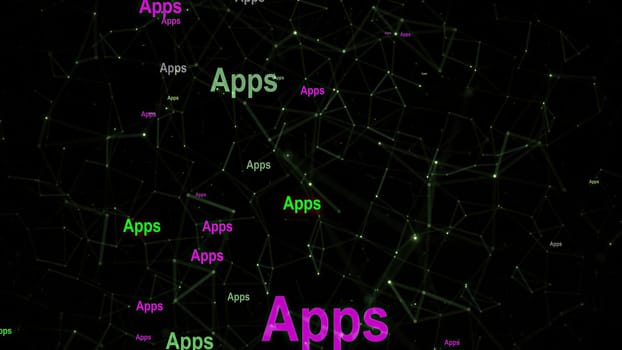 Apps text against network background,Apps text against network background