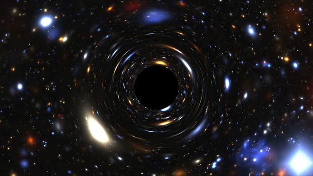 Space Tunnel With Galaxy and Nebulae simulation,Space Tunnel With Galaxy and Nebulae simulation