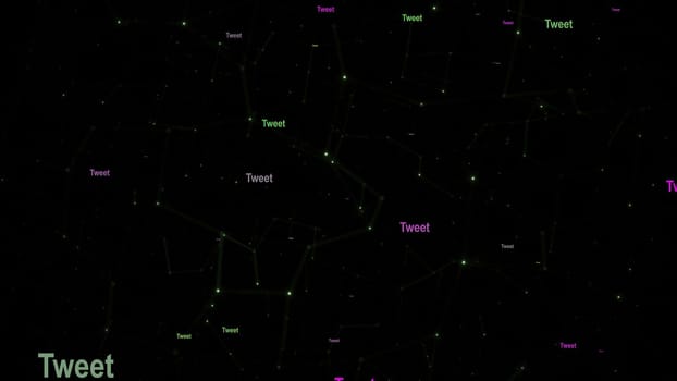 Tweet text against network  background