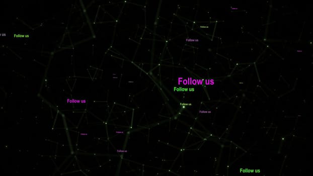 Follow us text against network background