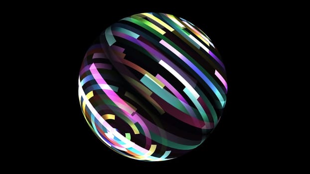 Colorful stripes on rotating sphere,Colorful stripes on rotating sphere