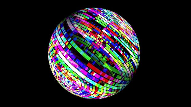 Colorful  pixels on rotating sphere,Colorful  pixels on rotating sphere