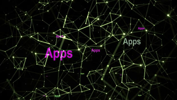 Apps text against network background,Apps text against network background