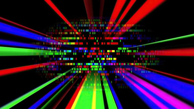Colorful light rays and pixels,Colorful light rays and pixels