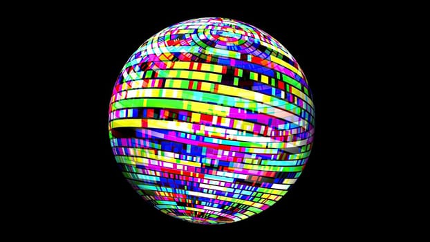 Colorful  pixels on rotating sphere,Colorful  pixels on rotating sphere