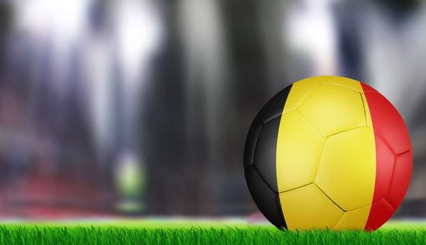 Belgian soccer-ball lying in grass