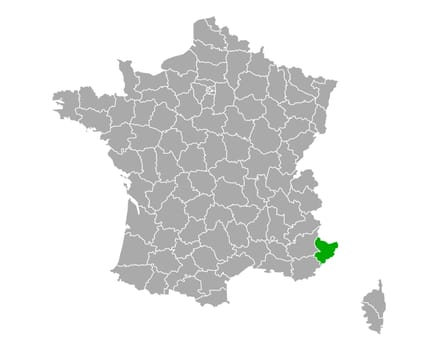 Map of Alpes-Maritimes in France