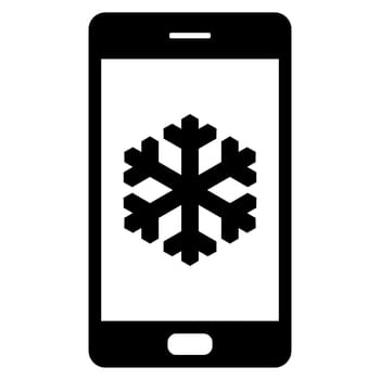 Snow flake and smartphone