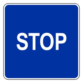 Stop and road sign