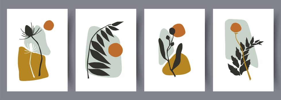 Abstract vector wall art background. Minimalistic abstract wall art background for print. Scandinavian vector style.