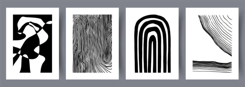 Abstract vector wall art background. Minimalistic abstract wall art background for print. Scandinavian vector style.