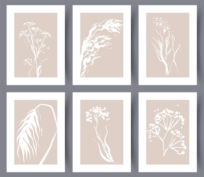 Abstract vector wall art background. Minimalistic abstract wall art background for print. Scandinavian vector style.