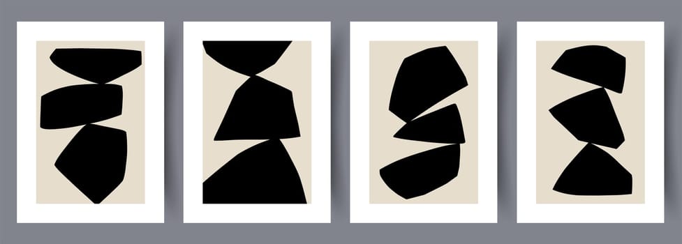 Scandinavian abstract vector print set. Minimalistic abstract wall art background for print. Scandinavian vector style.