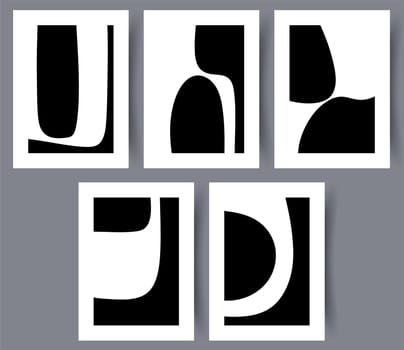 Scandinavian abstract vector print set. Minimalistic abstract wall art background for print. Scandinavian vector style.