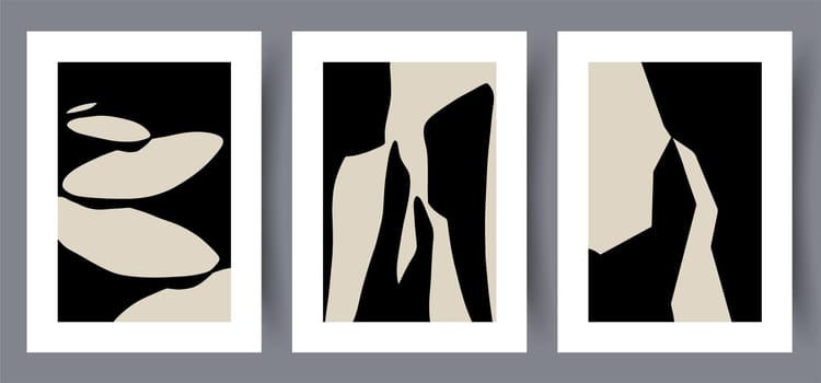 Scandinavian abstract vector print set. Minimalistic abstract wall art background for print. Scandinavian vector style.