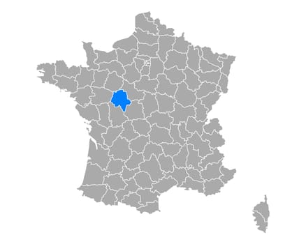 Map of Indre-et-Loire in France