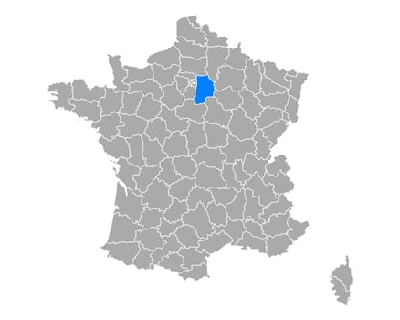 Map of Seine-et-Marne in France