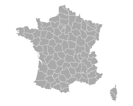 Map of Hauts-de-Seine in France