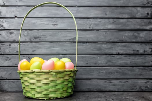 Traditional seasonal Easter holiday bunny and eggs