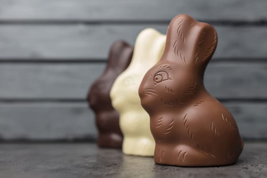Delicious Easter holiday chocolate bunny, eggs and sweets